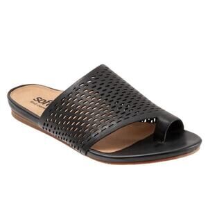 Softwalk corsica ii black leather sandals